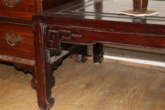 A Chinese hardwood coffee table W.114cm